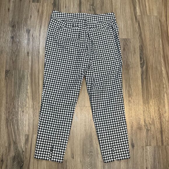 Talbots Black White High Rise Pull On Plaid Gingham Chatham Ankle Pant Size 14‎ - Picture 5 of 9